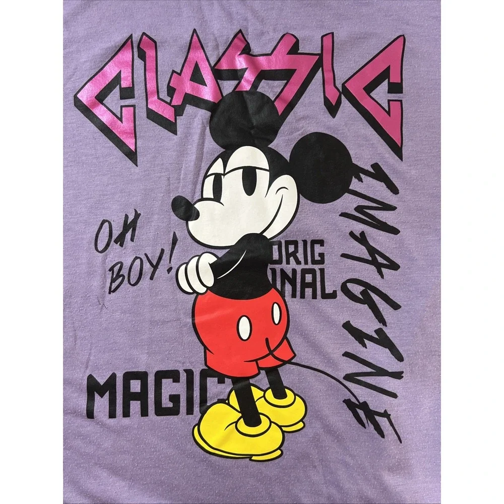 Mickey Mouse Disney Size‎ L, Large 11-13 Purple Graphic T-Shirt Casual Classic